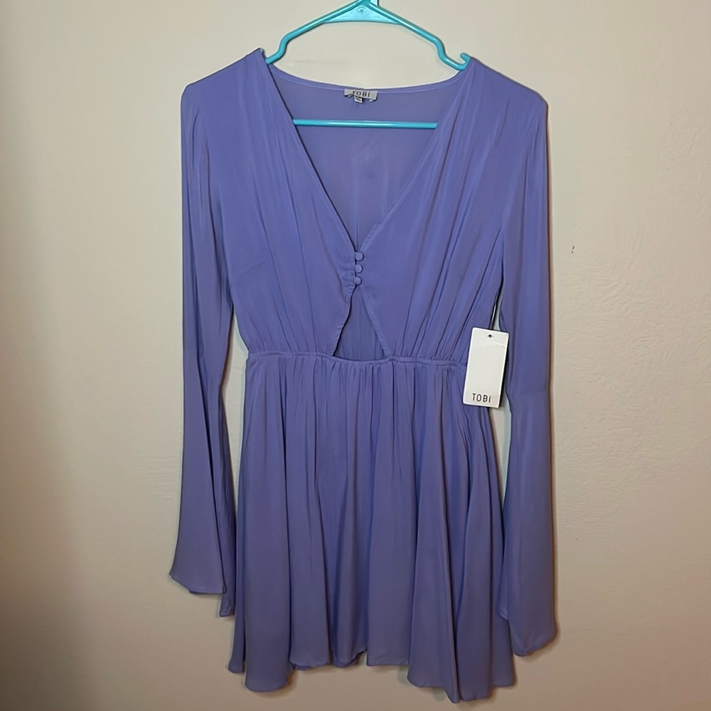Tobi Lavendar Bell Sleeve Dress - Size Medium